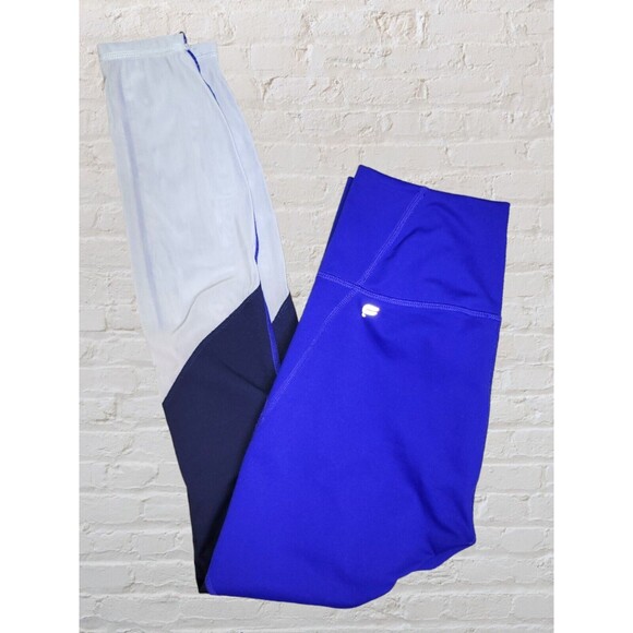 Fabletics Zone High Waisted Powerhold Mesh Leggings XS Royal Navy Blue Workout - Picture 1 of 11